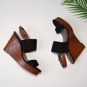 Vince Camuto Loran3 Suede Platform Wedge Black 8.5